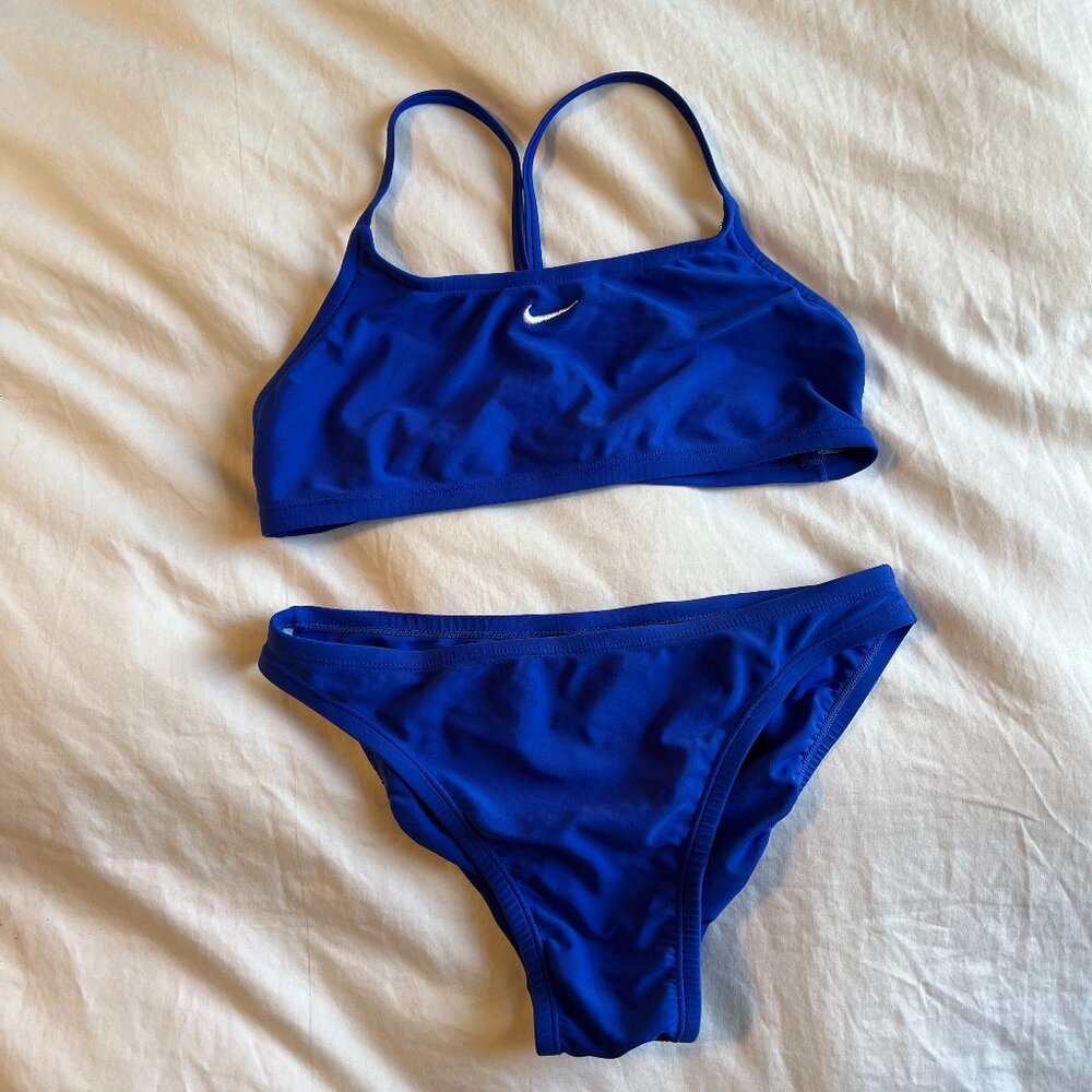 Nike Swim Women's Racerback Top + Bikini Bottom (SET)- Size 8 /M - Blue